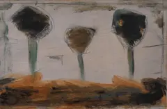 Basil Blackshaw, Three Trees, Oil on Board