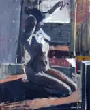 Brian Ballard, Jude At Window, Oil on Board