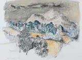 Brian Bourke, Landscape Bavaria, Gouache and Charcoal