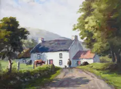 Charles McAuley, Home in the Glens, Oil on Canvas