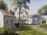 Charles McAuley, The Peaceful Farmstead in the Glens, Oil on Canvas