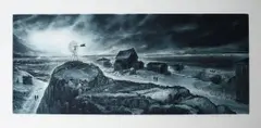 David Blackwood, March, Glovers Place on Braggs Island, Lithograph. Edition 8 of 50.