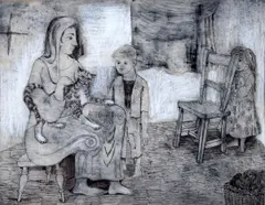 Gerard Dillon, The Visitor, Gouache and Ink on Paper