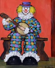 Gladys Maccabe, On the Banjo, Oil on Board