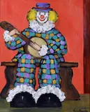 Gladys Maccabe, On the Banjo, Oil on Board