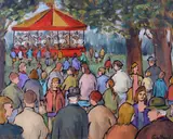 Gladys Maccabe, Merry-Go Round, Oil on Board