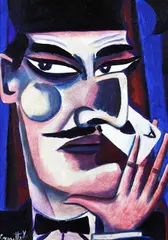 Graham Knuttel, The Card Player, Oil on Canvas