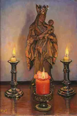 Evening Prayer by Hilda van Stockum, Oil on Board, sold Jun 2026