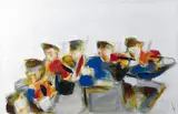 J B Vallely, Five Fiddles, Oil on Canvas