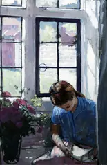 James MacKeown, The Window Seat, Oil on Board