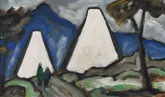 Cottages at the Foot of Errigal by Markey Robinson, Gouache, sold Jun 2026