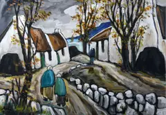 Autumn Walk by Markey Robinson, Gouache on Board, sold Jun 2026