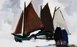 Markey Robinson, Fishermen's Wives, Gouache on Board