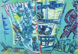 Michael Cullen, Urban Cowboy, Nighttown, Watercolour