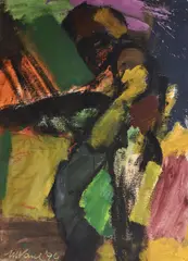 Michael Kane, Moving Figure, Oil and Acrylic on Paper