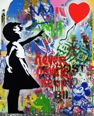Thierry Guetta, Balloon Girl, Unique Silkscreen and Mixed Media on Paper