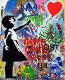 Thierry Guetta, Balloon Girl, Unique Silkscreen and Mixed Media on Paper