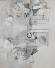 Neville Johnson, Abstract E, Oil and Mixed Media on Board