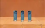 Raphael Hynes, Three Inhalers, Oil on Board