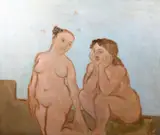 Stella Steyn, Women In Conversation, Oil on Canvas
