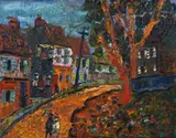 Barrington Tabb, A French Street Scene, Oil on Board