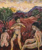 Barrington Tabb, Three Nudes, South of France, Oil on Board