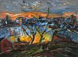 Barrington Tabb, Evening Totterdown, Bristol, Oil on Board