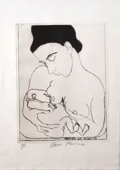 Brian Bourke, Mother and Daughter, Artists Proof Etching