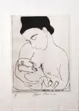 Brian Bourke, Mother and Daughter, Artists Proof Etching