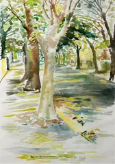 Trees Raglan Road by Frances Bunch Moran, Watercolour, sold Jun 2026