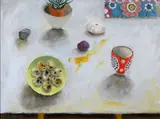 Gill Gathercole, Quail Eggs & Sea Urchin, Oil on Canvas