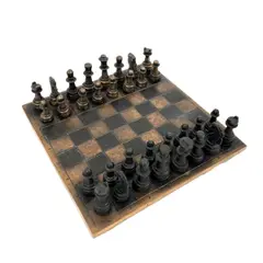 Henry Sobczak, King's Game, Unique Bronze Full Chess Set