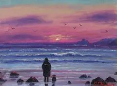 Watching the sun set by James Downie, Oil on Canvas, sold Jun 2026