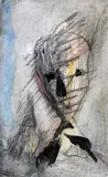 John Kingerlee, Head, Mixed Media on Paper