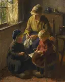 Bernard Jean Corneille Pothast, Die Lesestunde, Öl auf Leinwand