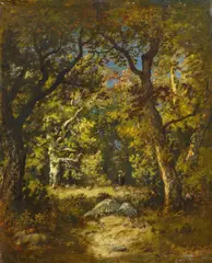 Lichtes Wäldchen by Narcisse Virgile Diaz De La Peña, Öl auf Holz, sold Nov 2016