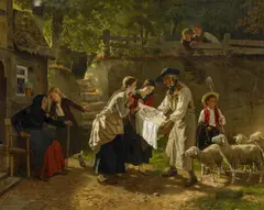 Das Findelkind by Hubert Salentin, Öl auf Leinwand, sold Nov 2016