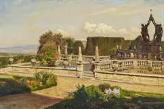 Eduard Cohen, Im Park der Villa Lante bei Bagniaia, Öl auf Leinwand