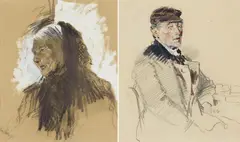 Auktion 386, Los 407 by Robert Sterl, Wohl 1892, Bleistift, Kreide und Deckweiß auf Karton, sold Jan 2017