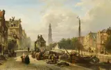 Elias van Bommel, An der Keizersgracht in Amsterdam, Öl auf Holz