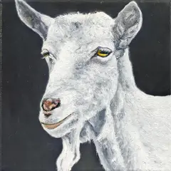 Ziege by Karin Kneffel, 1992, Öl auf Leinwand, sold Nov 2016
