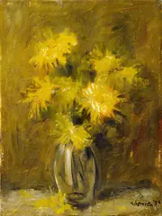 Blumen by Adrian Ghenie, 1994, Öl auf Leinwand, sold Nov 2016