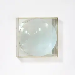 Spiegelobjekt by Adolf Luther, 1972, Linse vor Spiegel auf Holz in Plexiglasrahmen, sold Nov 2016