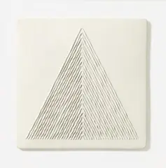 Walter Leblanc, Twisted strings (P.F. X 9), 1972, Gezwirbelte Baumwollfäden und Latexfarbe auf Leinwand auf Hartfaserplatte