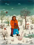 Josip Generalić, Bauersfrau mit Äpfeln