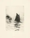Emil Nolde, Segler und Rauch, 1910, Radierung auf Velin