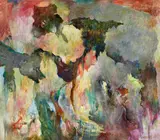 "Alltag mit Albtraum-Masken" by Bernard Schultze, 1999, Öl auf Leinwand, sold Nov 2016