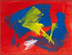 Abstraction by Gérard Ernest Schneider, 1971, Acryl auf Papier, sold Nov 2016