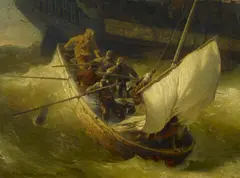 Das Lotsenboot by Andreas Achenbach, 1880, Öl auf Leinwand, sold Nov 2016