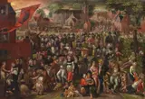 Marten Van Cleve, Kirmes von St. Bavo, Öl auf Kupfer